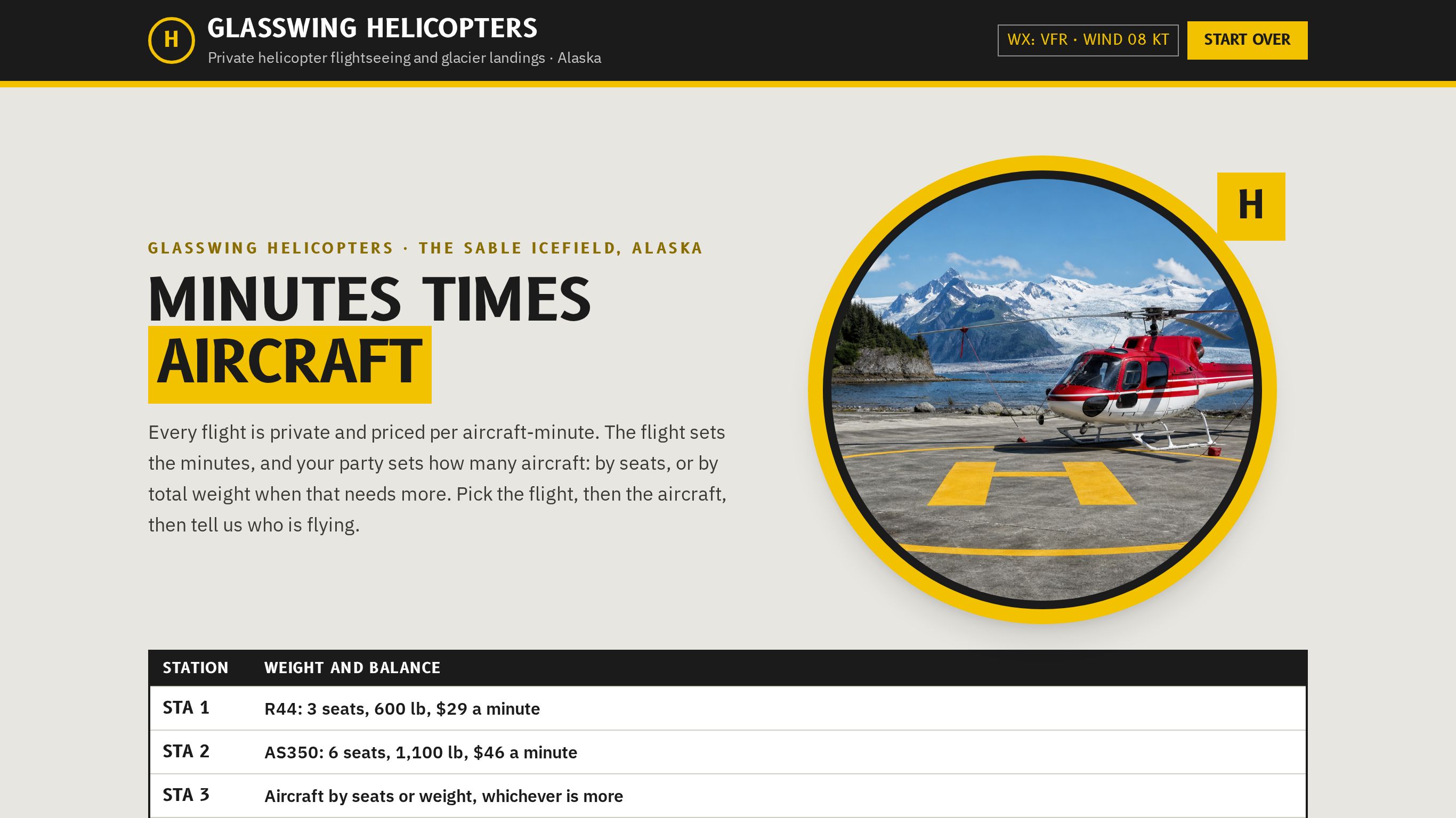 Helicopter charter quote form template preview