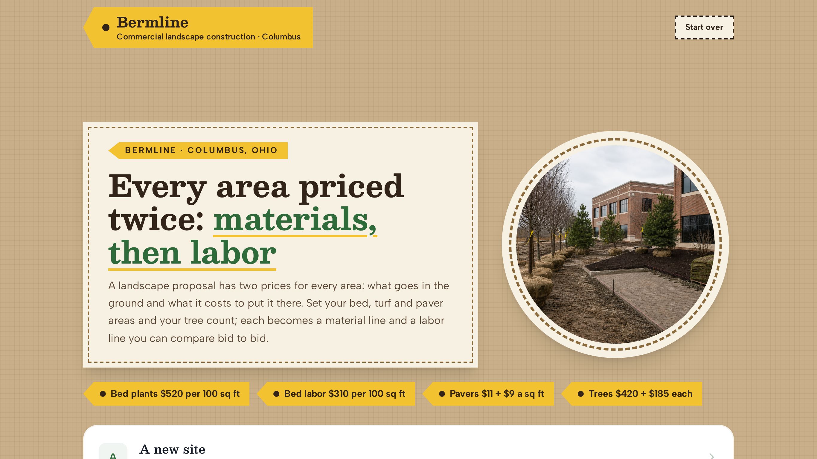 Landscape construction proposal template preview