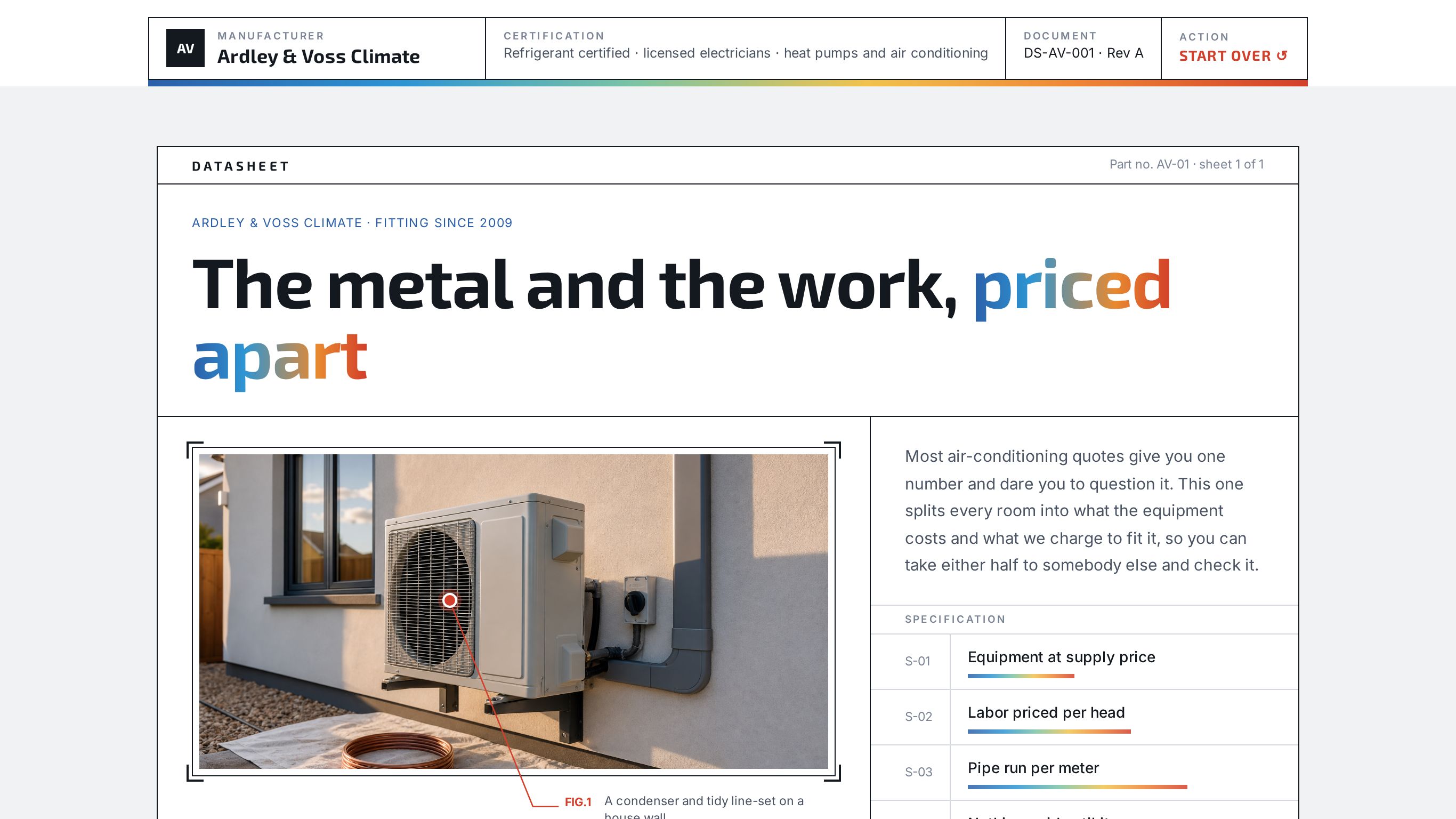 HVAC & heat pump installation quote template preview