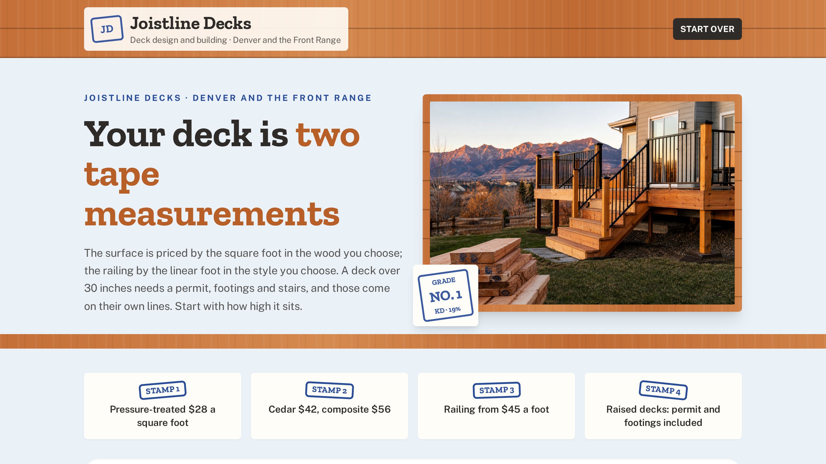 Deck construction estimate template preview