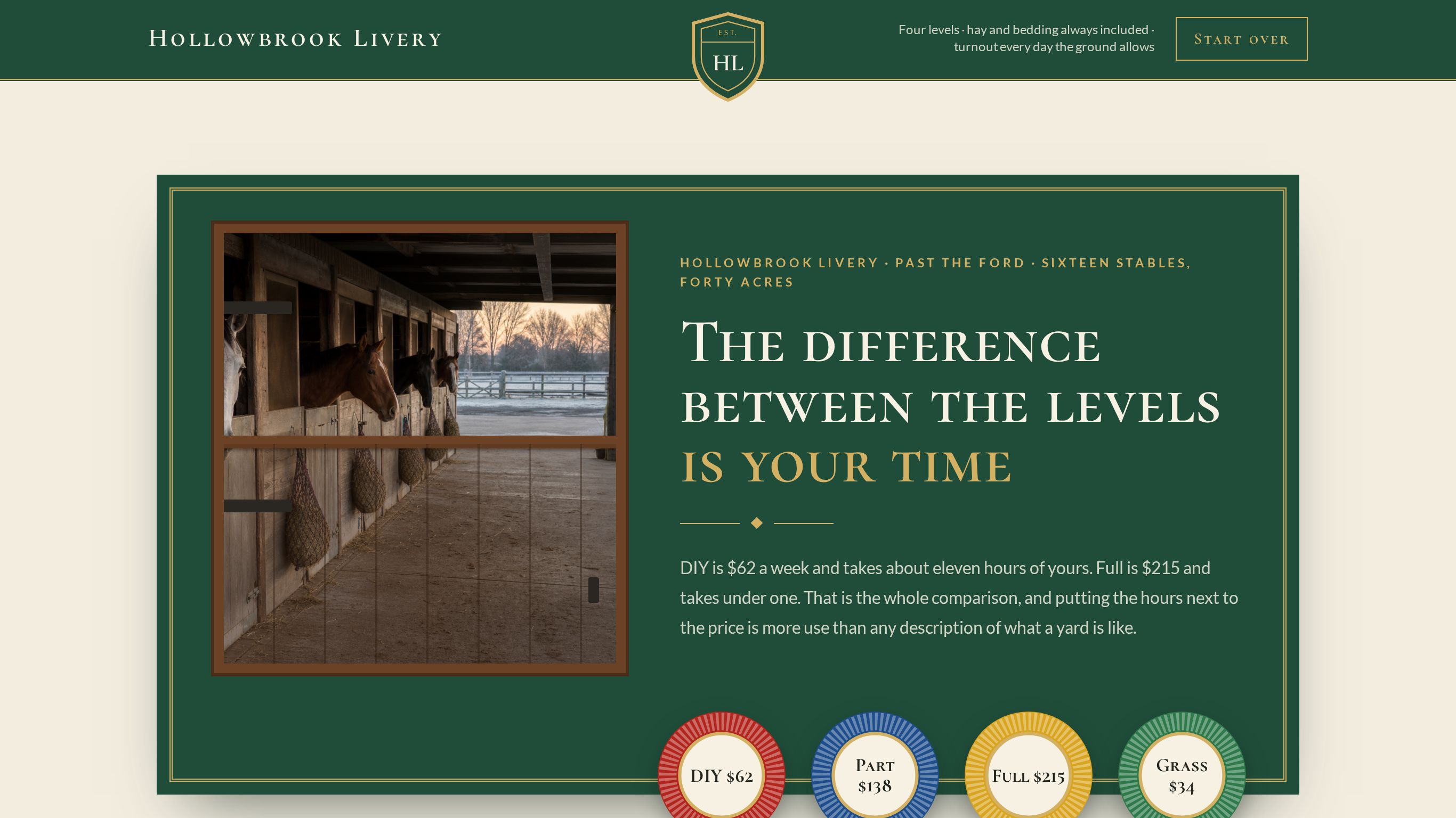 Horse boarding quote request template preview