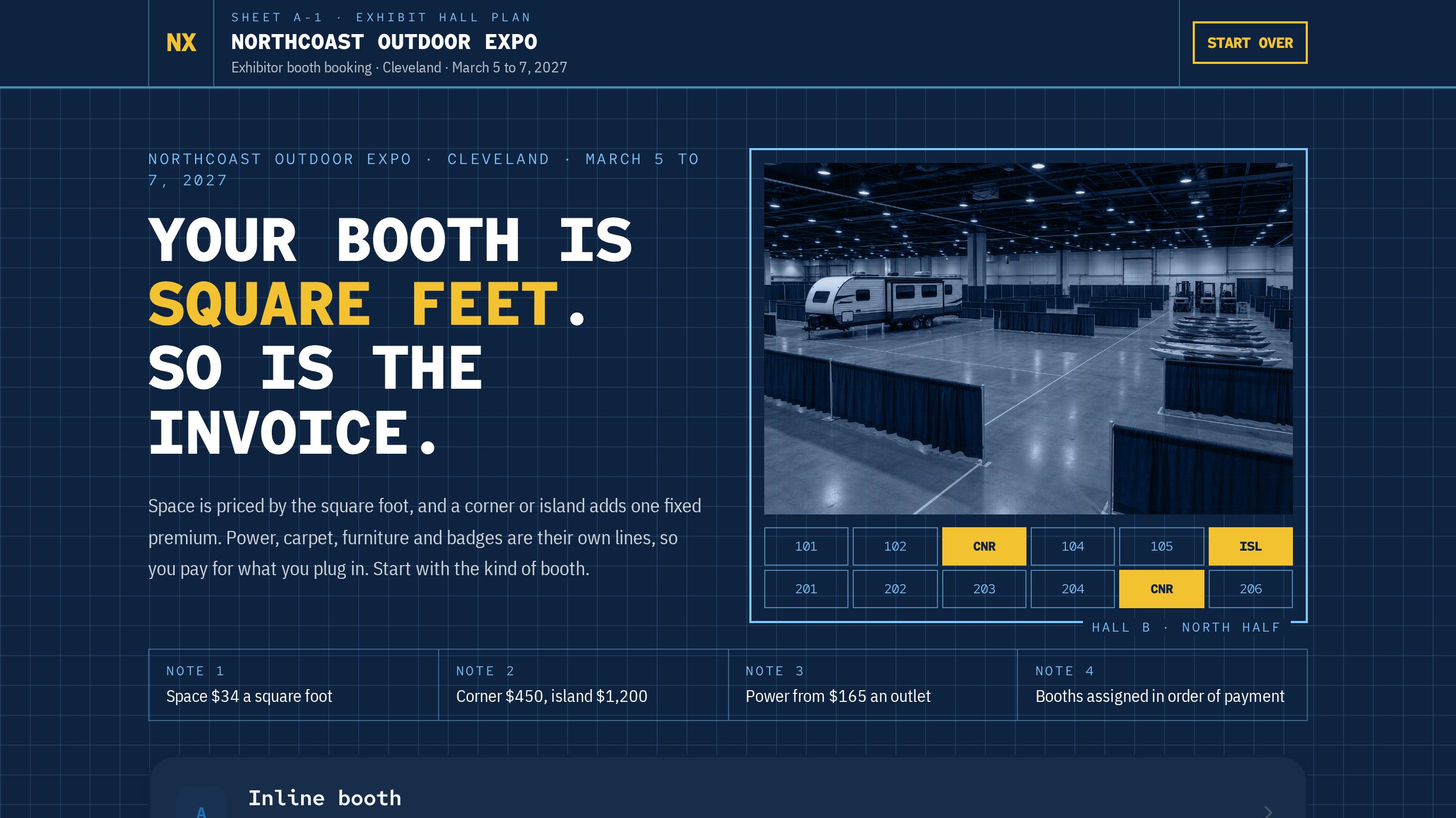 Exhibitor registration form template preview