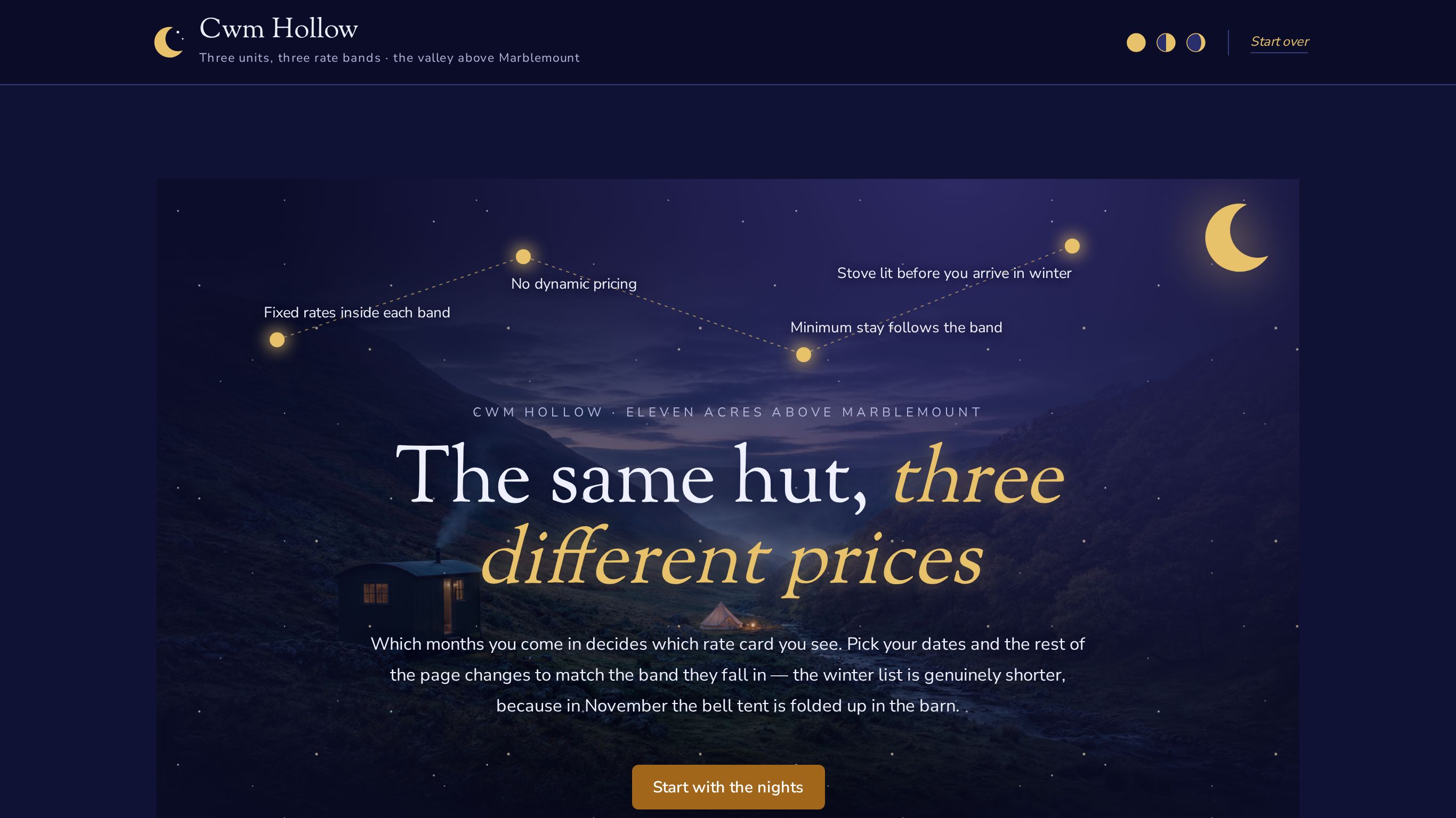 Glamping & campsite booking form template preview