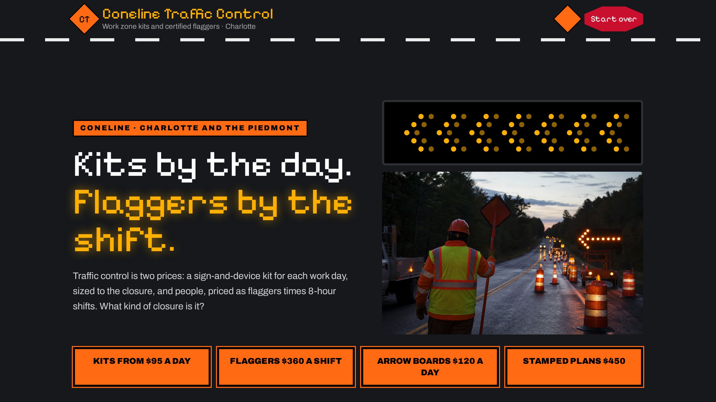 Traffic control rental quote template preview