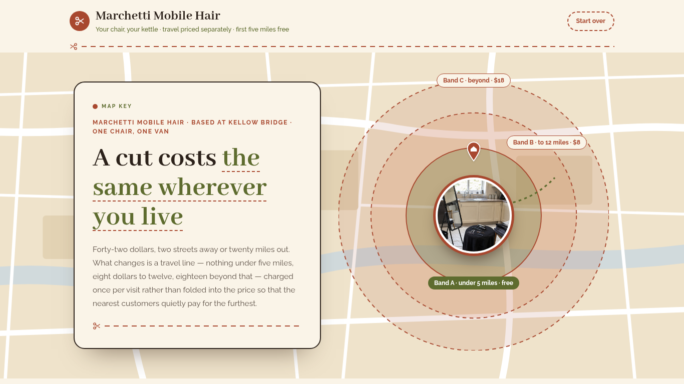 Mobile hairdresser booking form template preview