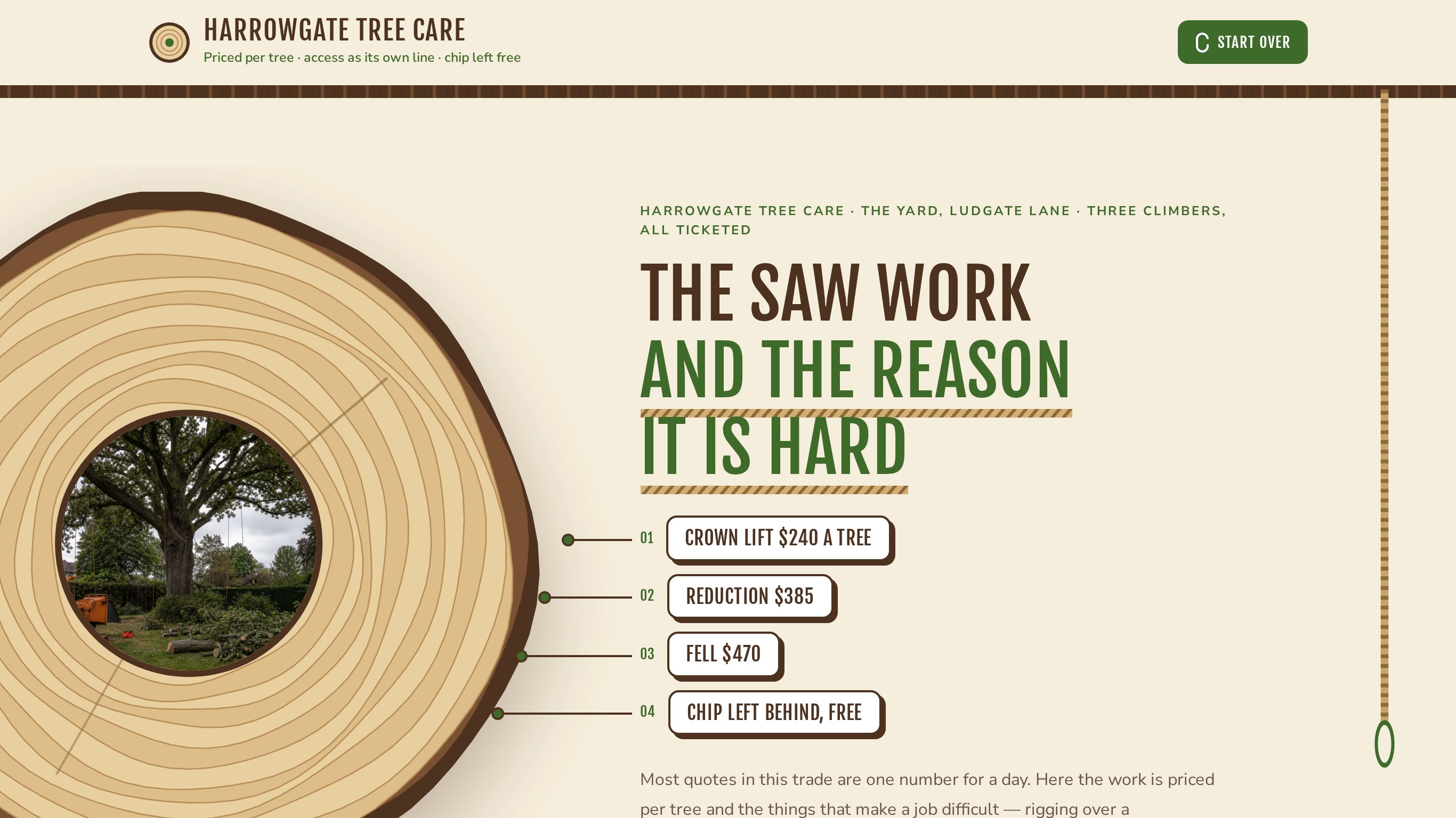 Tree service estimate & quote template preview
