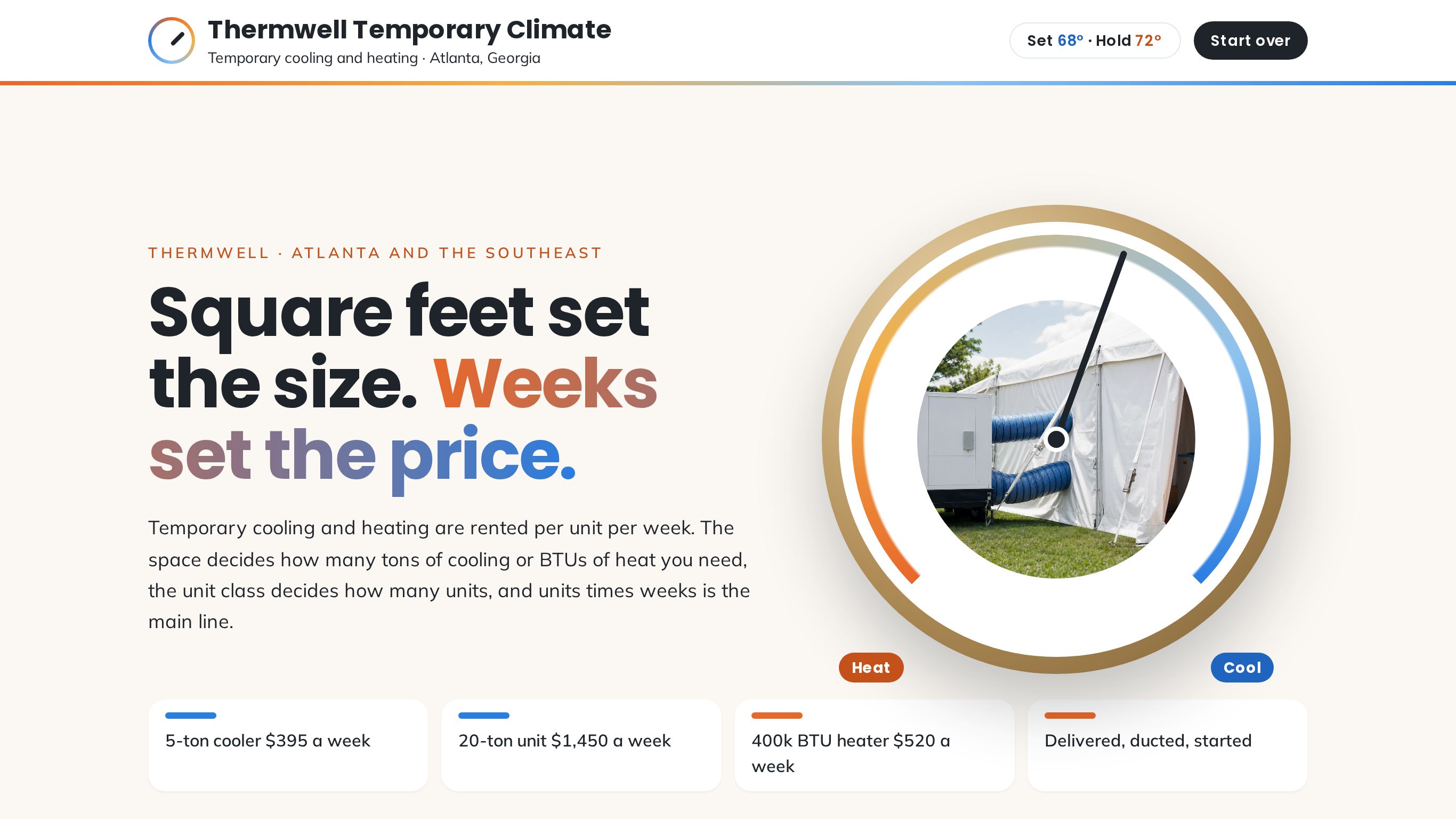 Temporary HVAC rental quote template preview