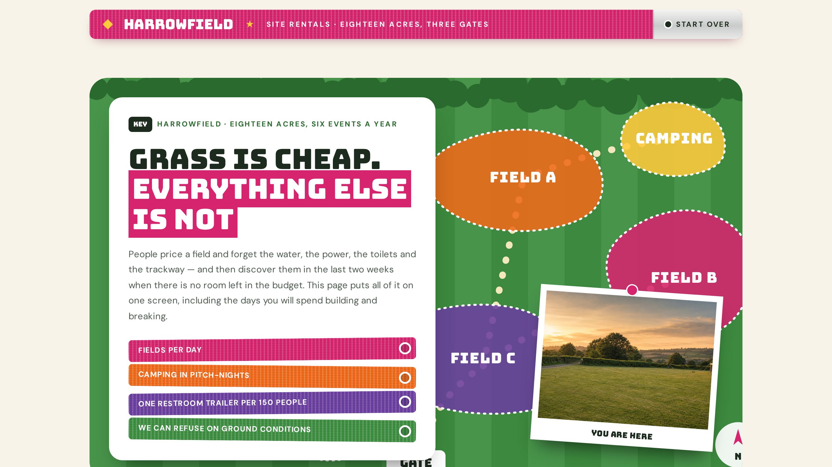 Outdoor event space rental quote template preview