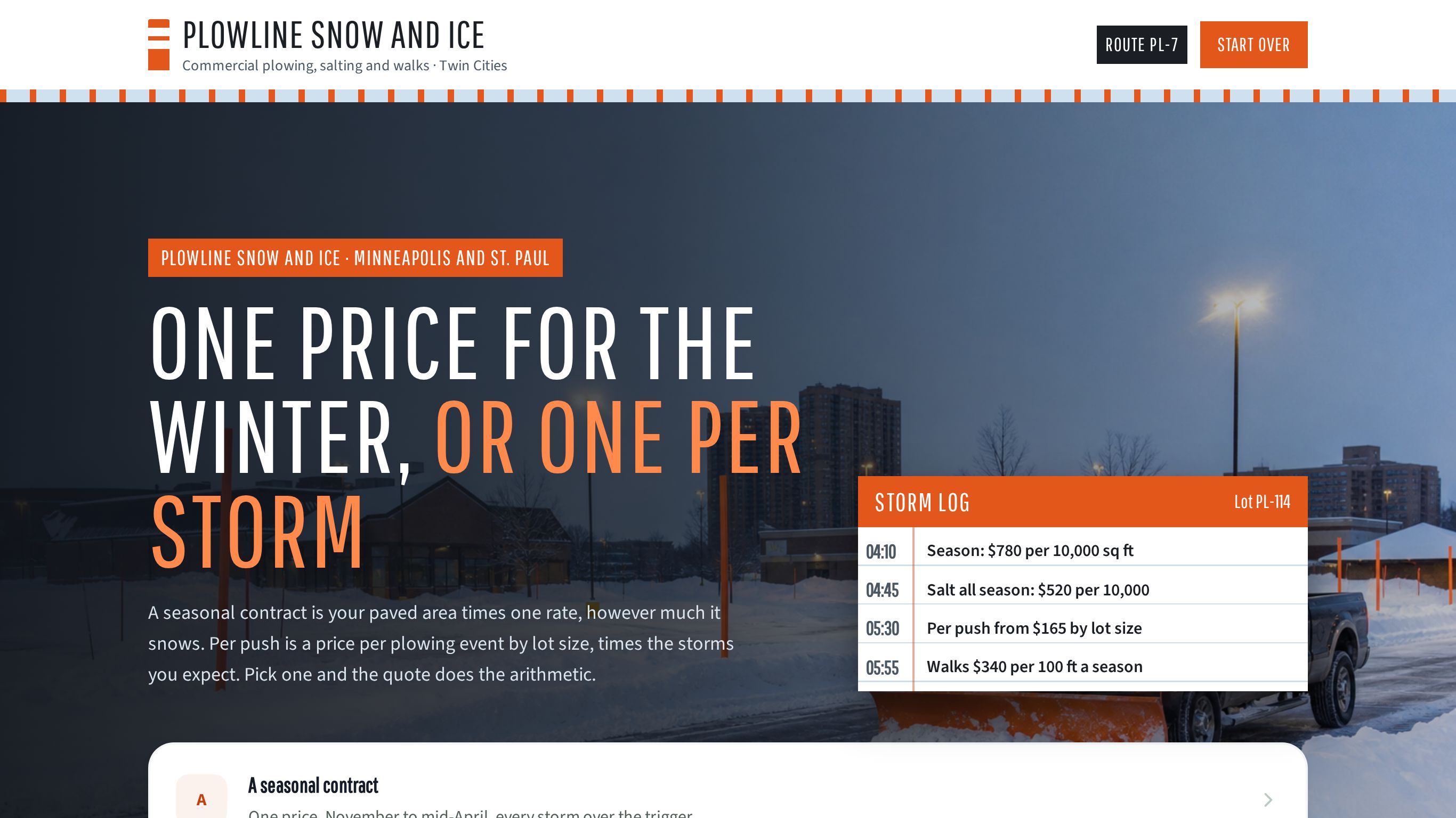Commercial snow removal estimate template preview