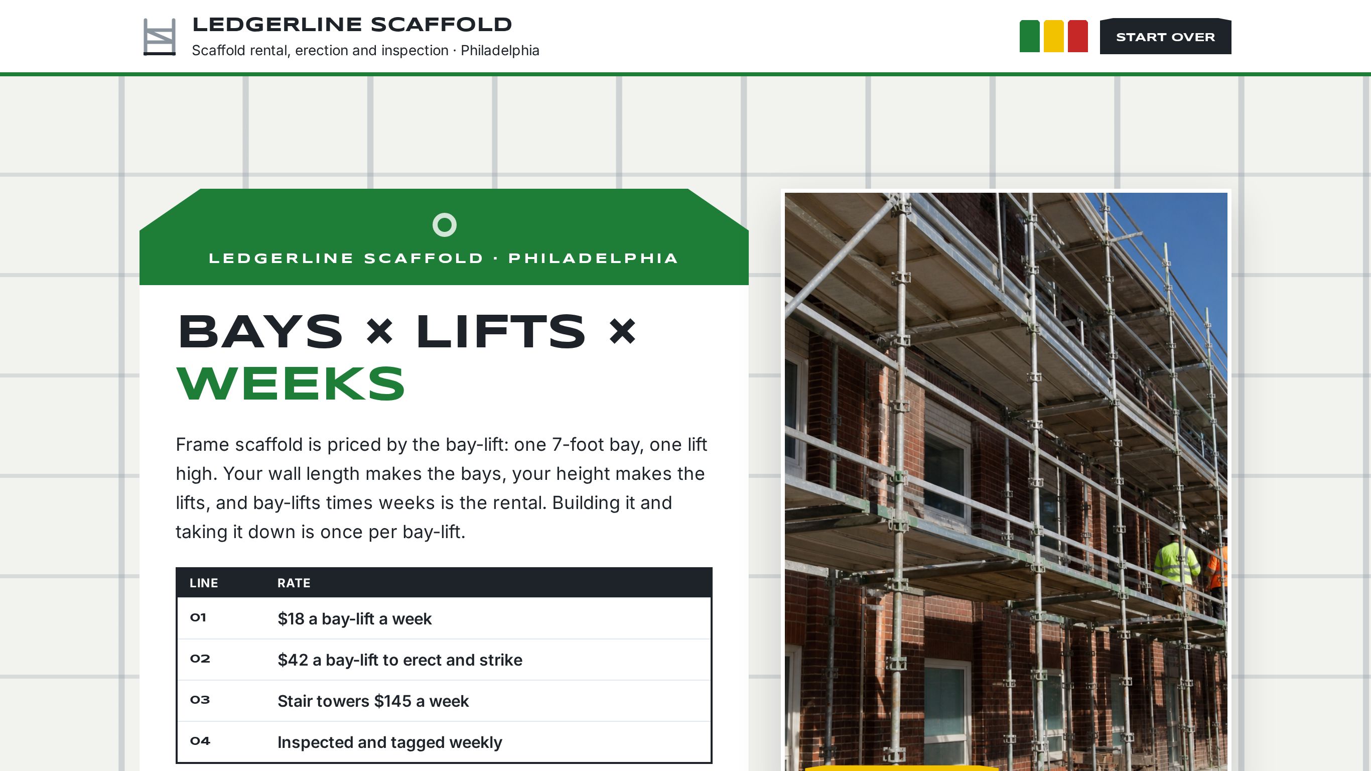 Scaffolding quotation template for rentals preview