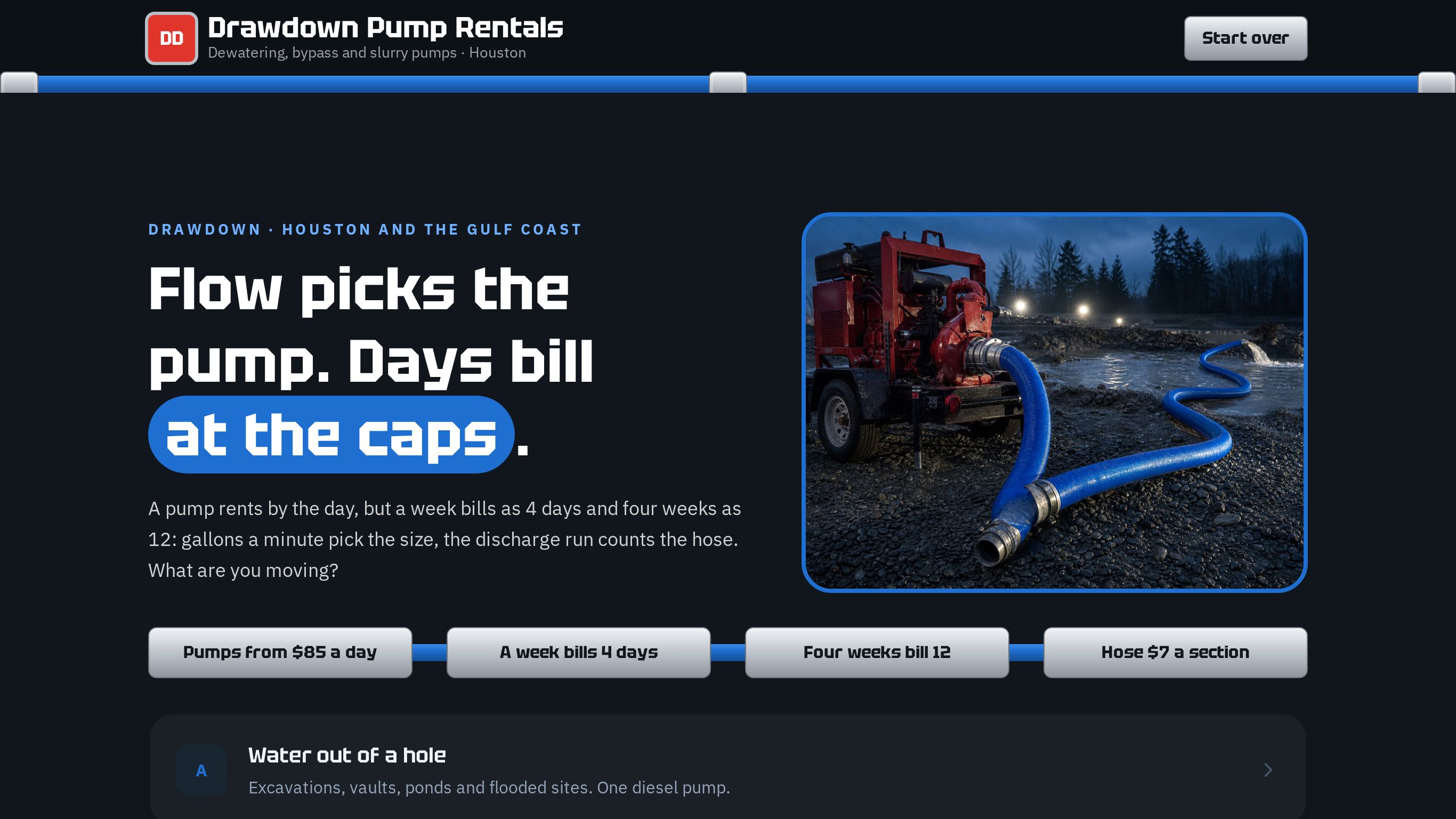 Industrial pump rental quote template preview