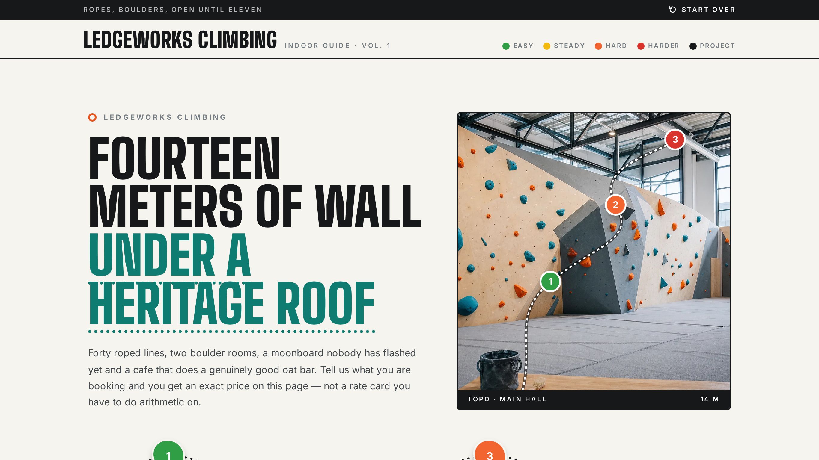 Climbing gym group booking form template preview