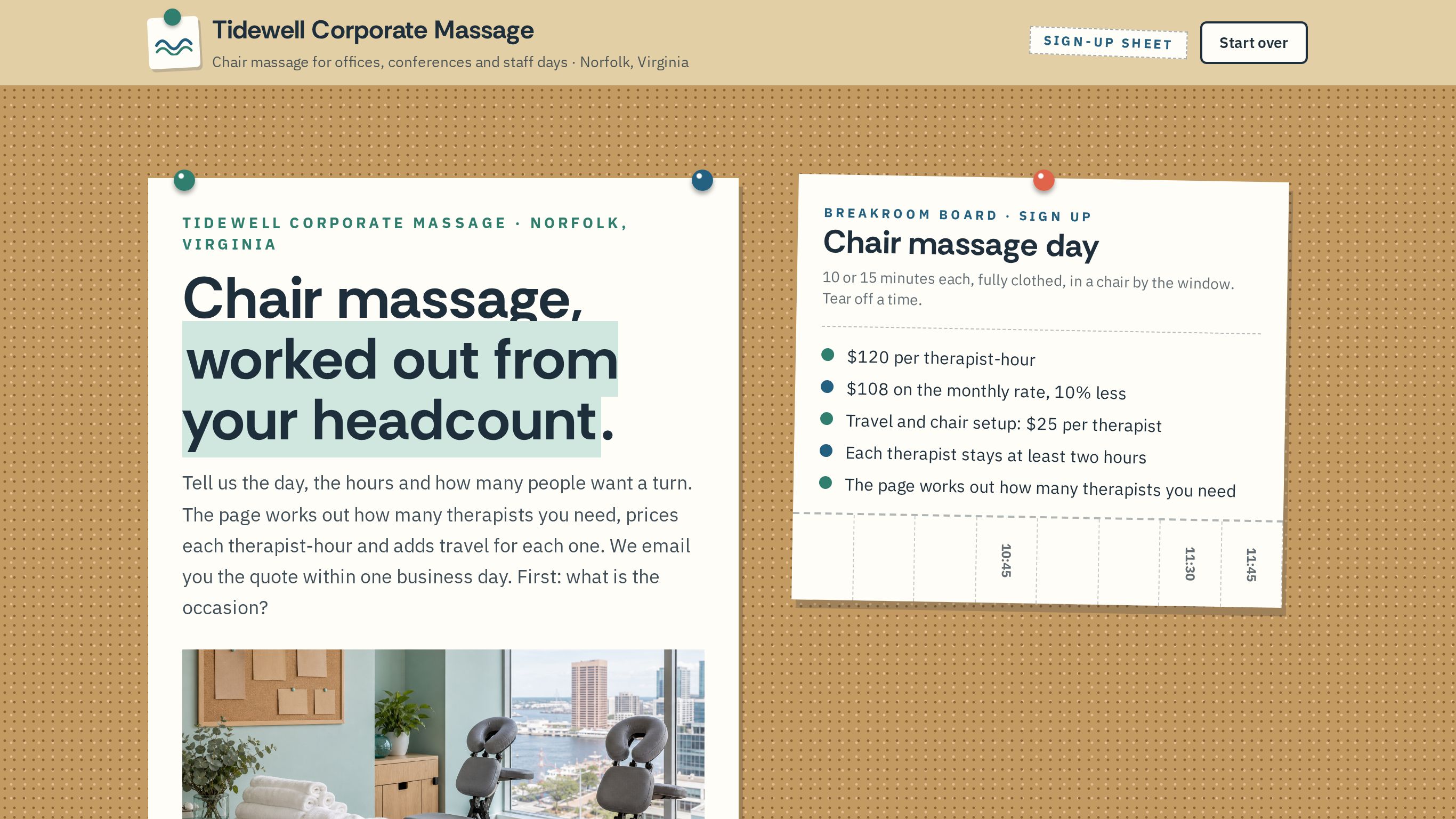 Tidewell Corporate Massage — Therapists From Your Headcount preview
