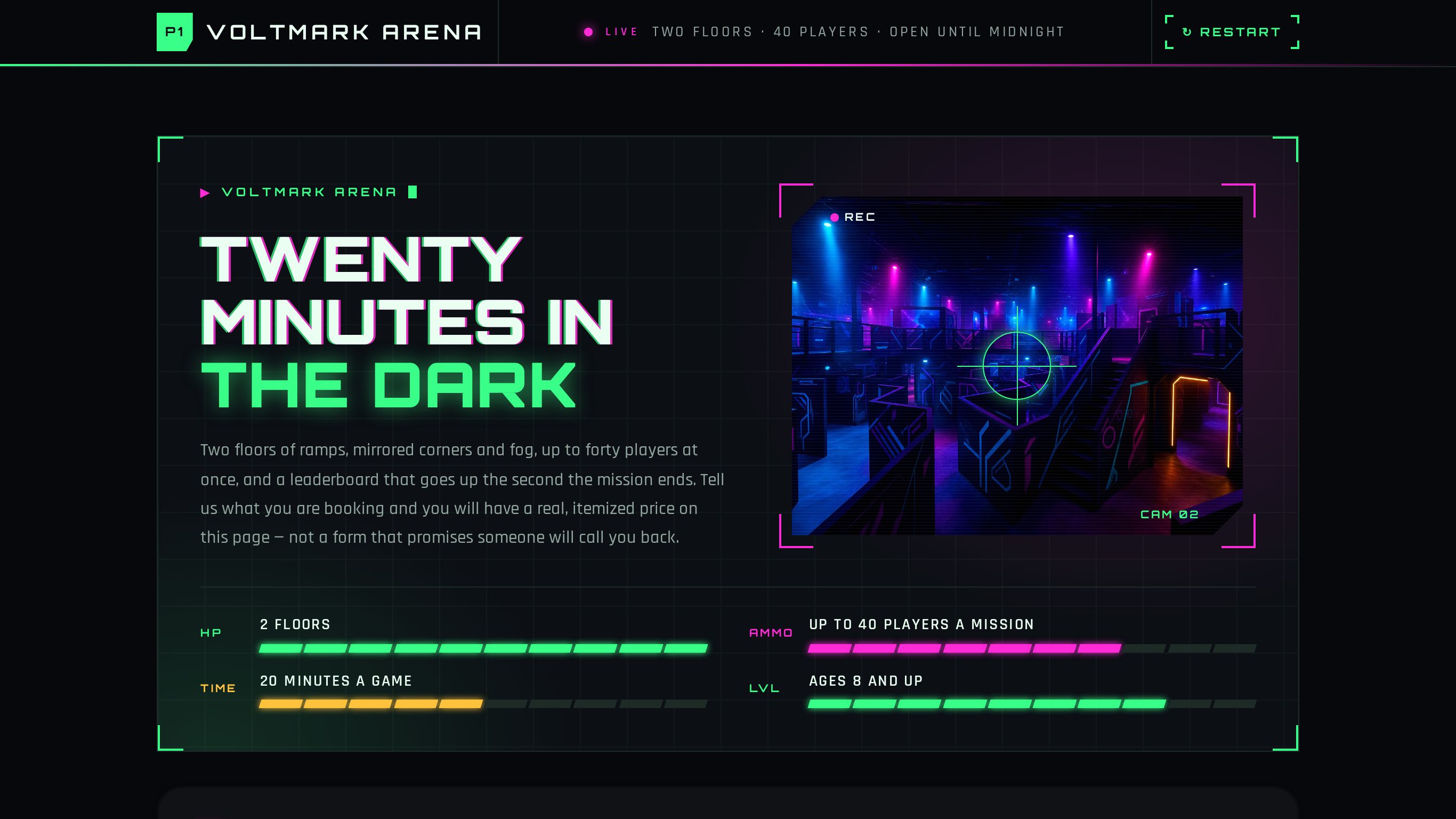 Laser tag group booking form template preview