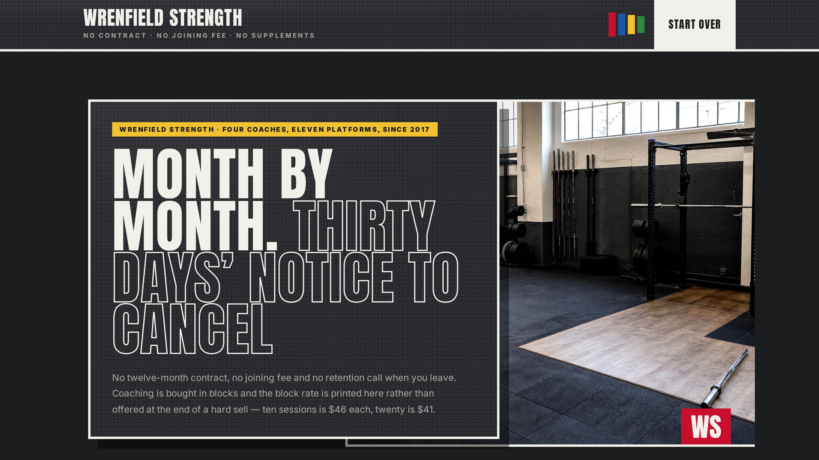 Personal training booking form template preview
