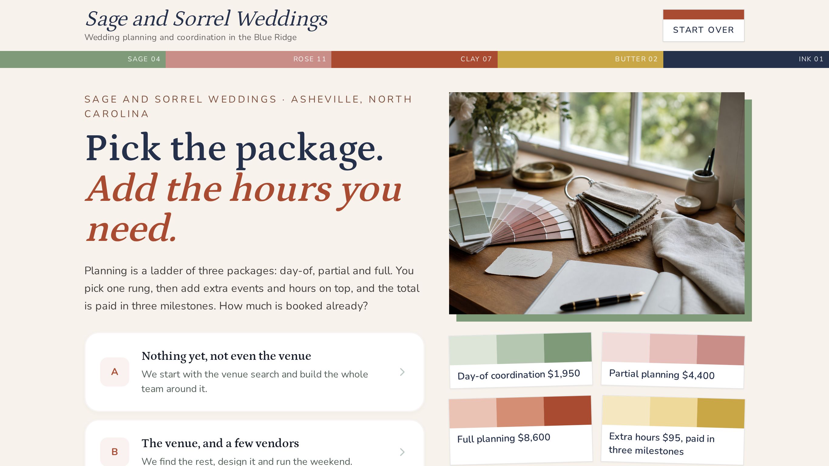 Wedding planner proposal form template preview