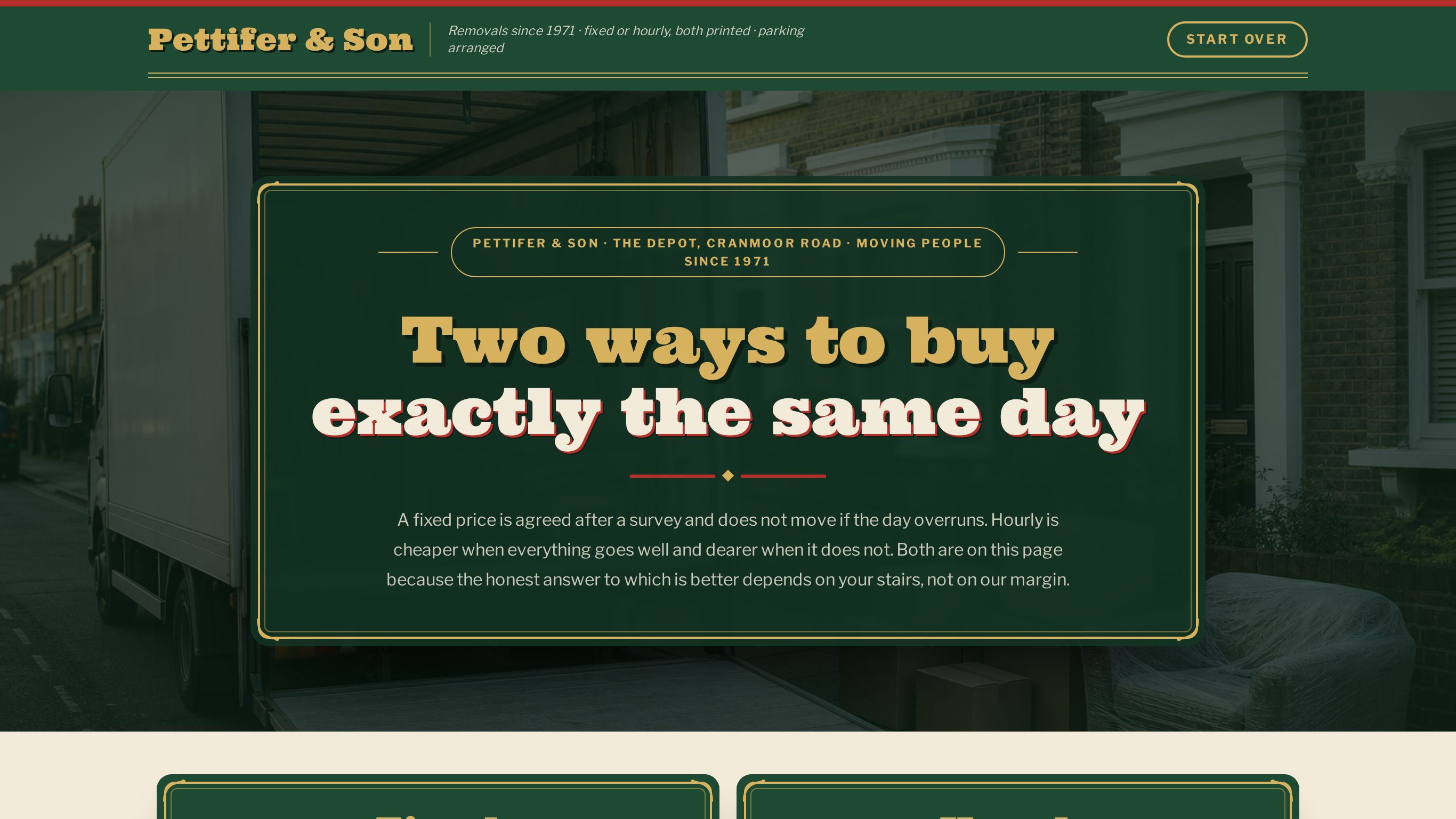 Moving company estimate & quote template preview