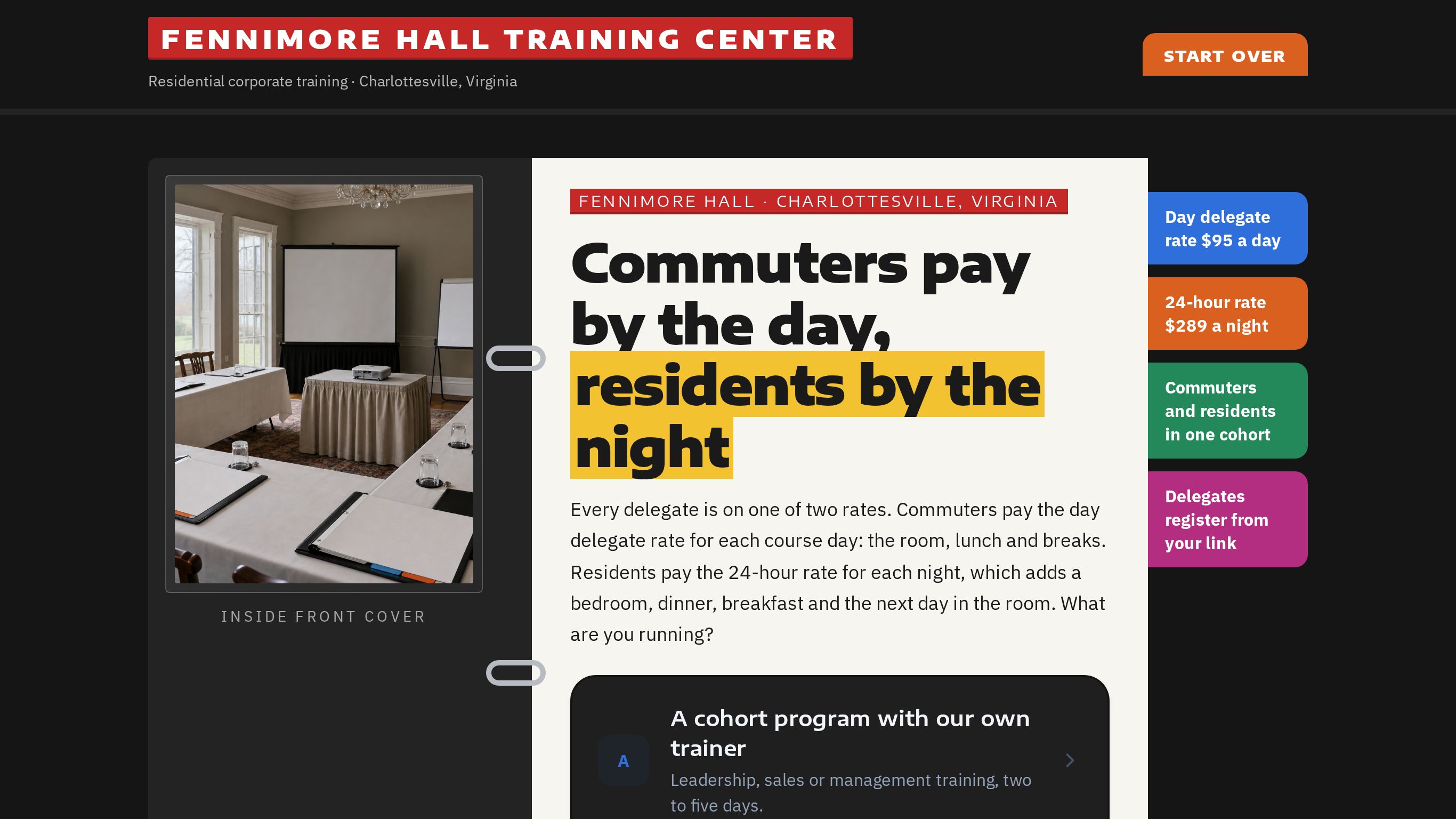 Corporate training booking form template preview