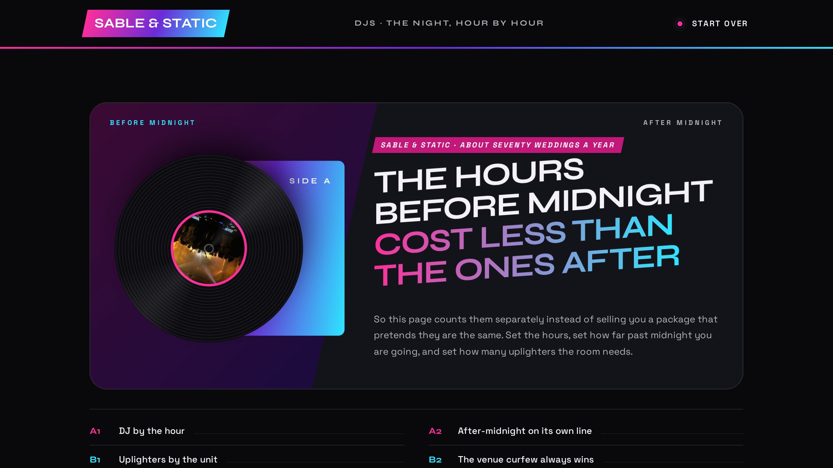 Wedding DJ quote & booking form template preview