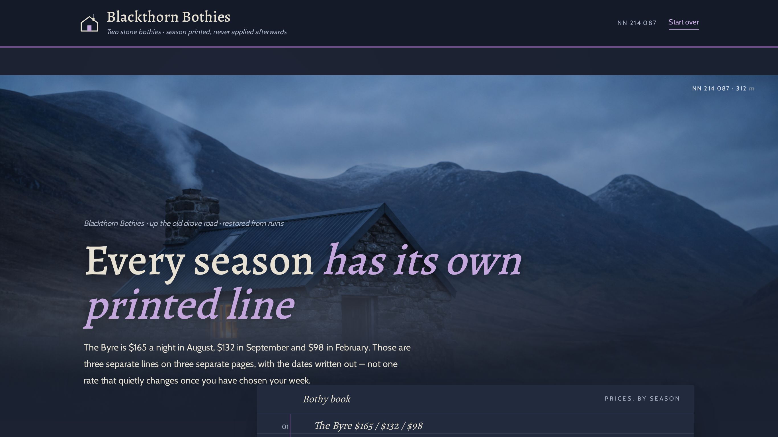 Vacation cabin rental booking form template preview