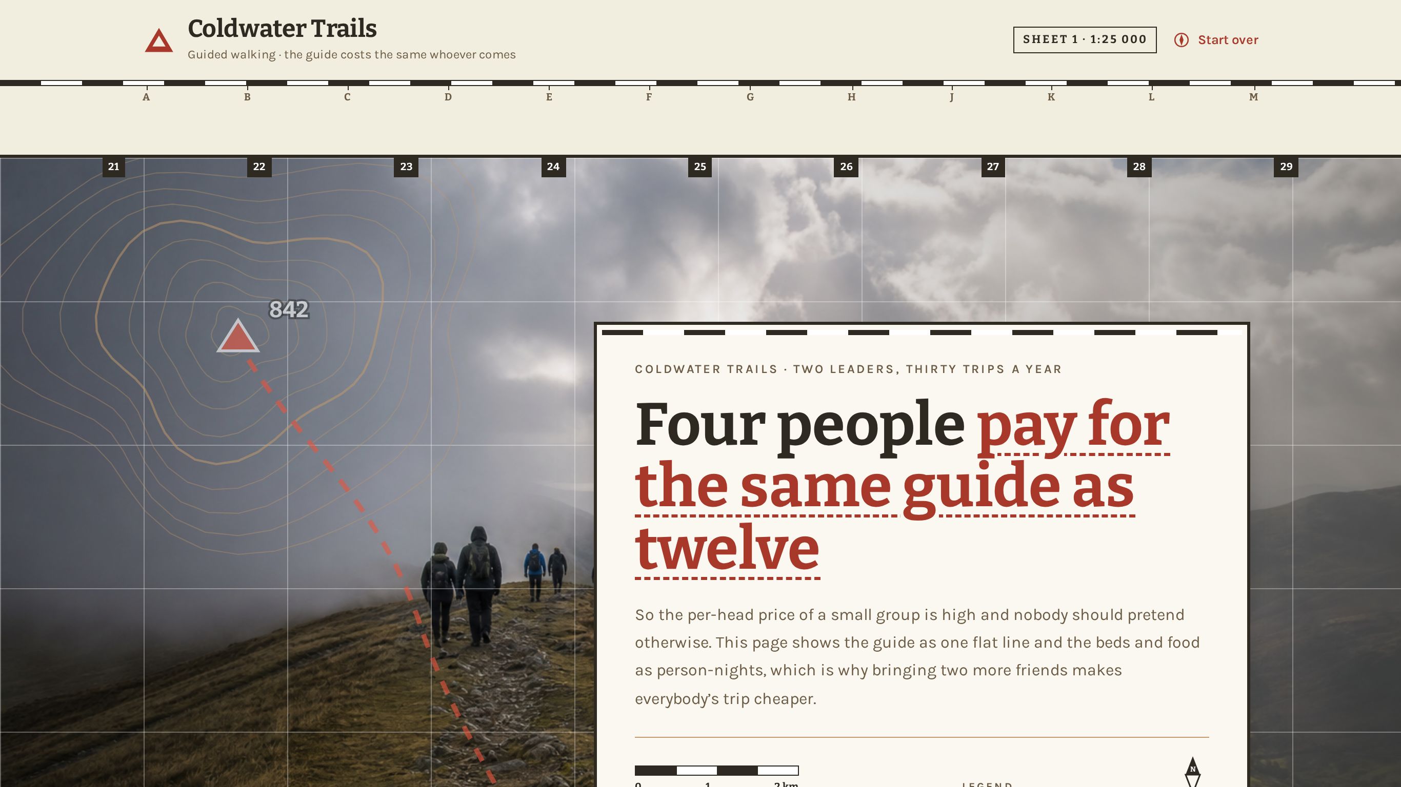 Guided walking tour booking form template preview
