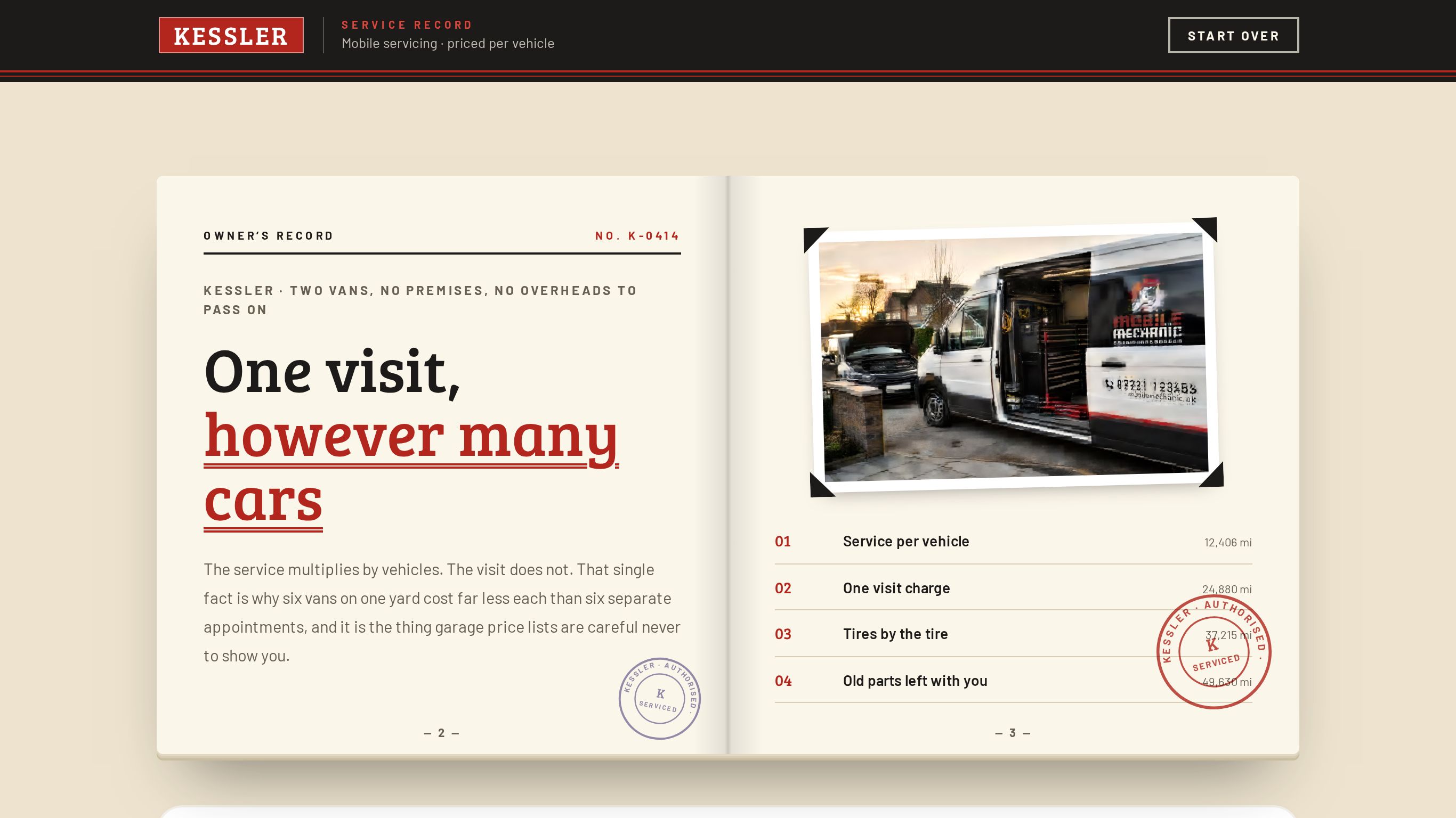 Mobile mechanic booking form template preview