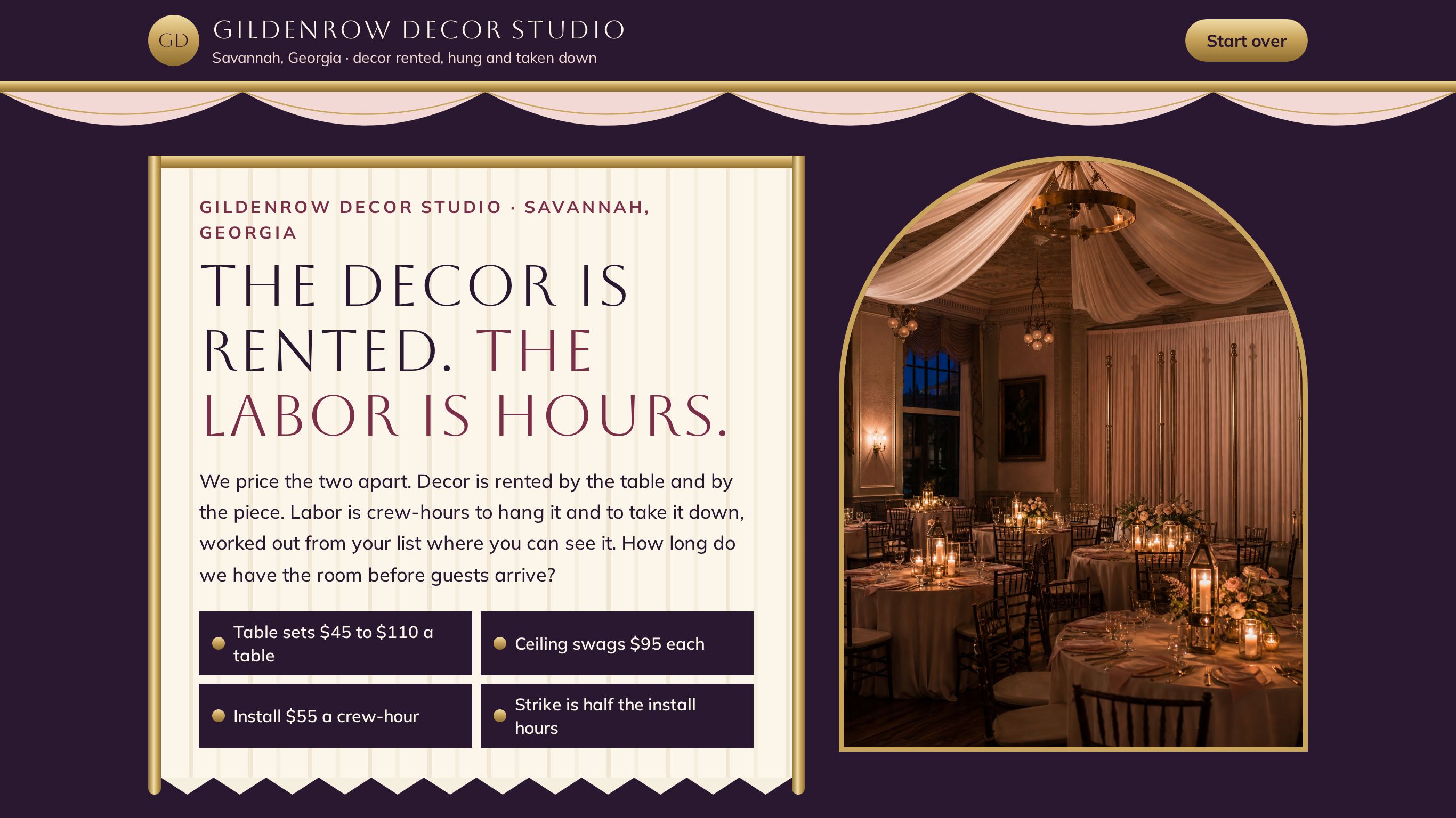 Wedding event decoration quotation template preview