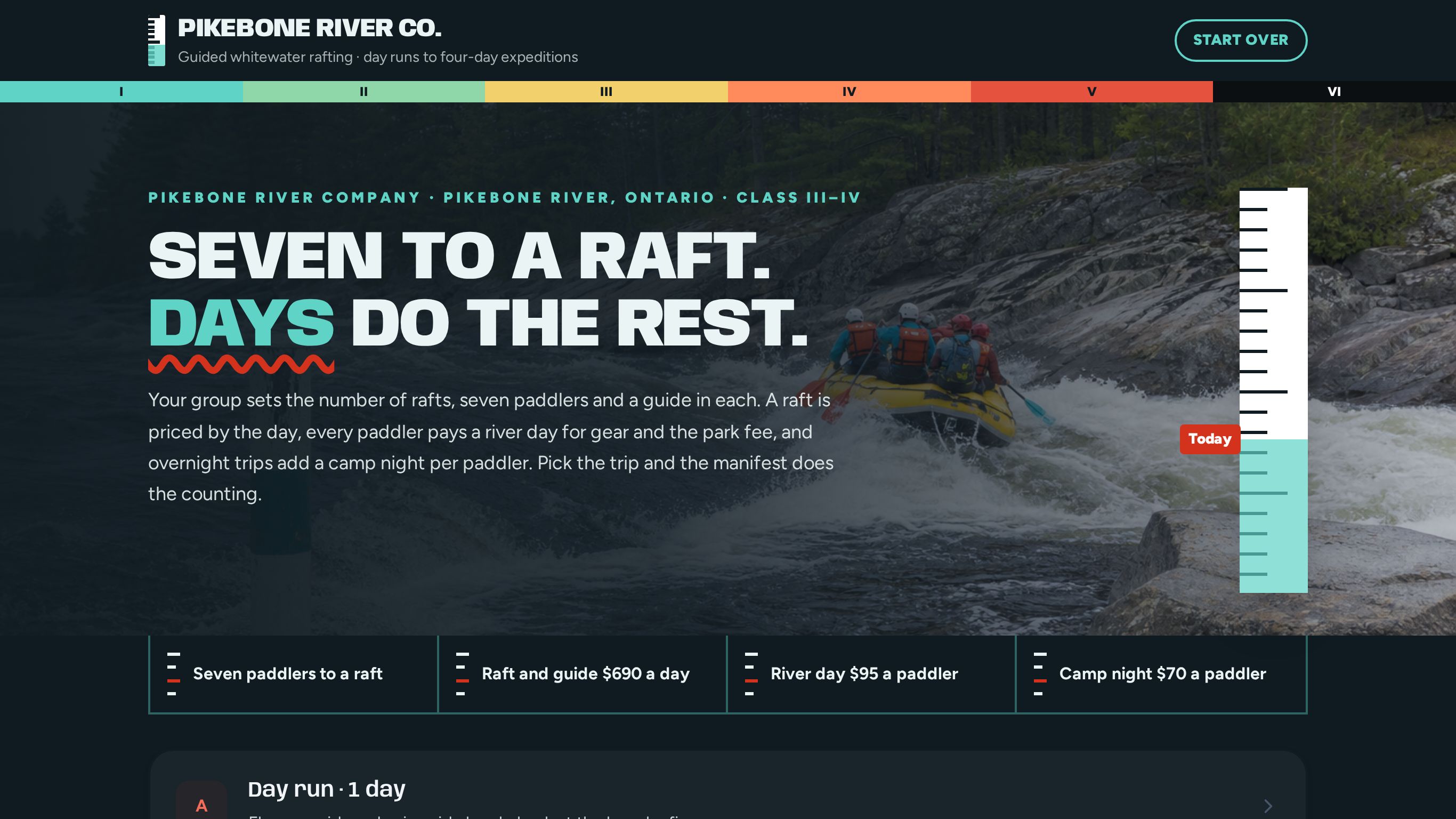 Group rafting registration form template preview