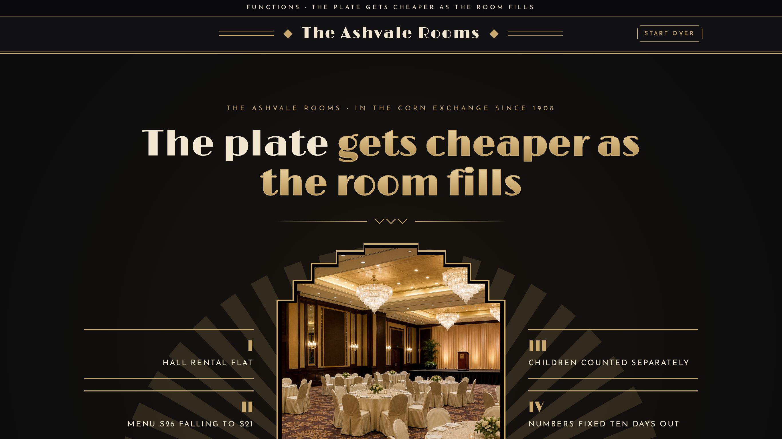 Banquet hall event booking form template preview
