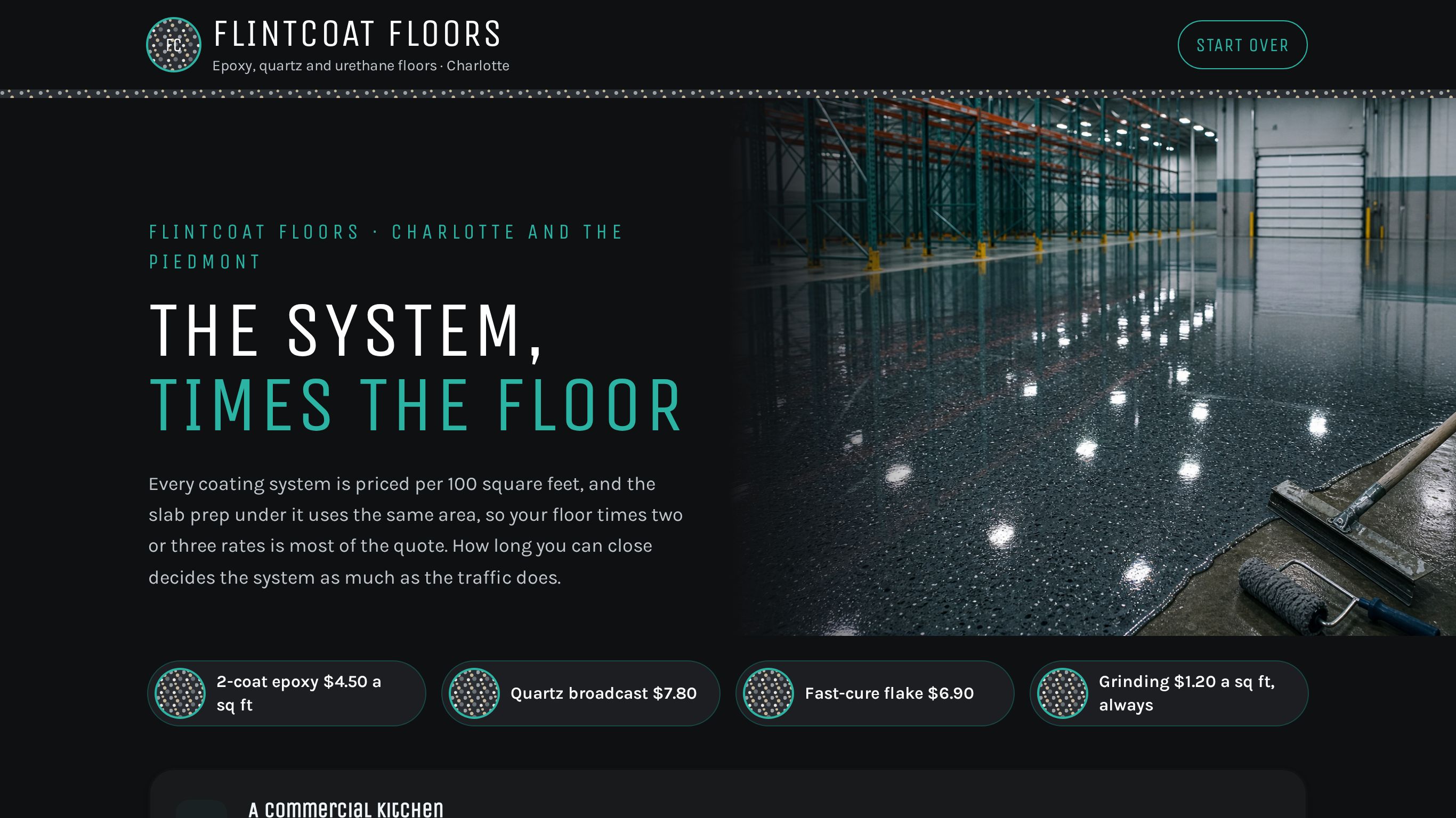 Commercial epoxy flooring estimate template preview