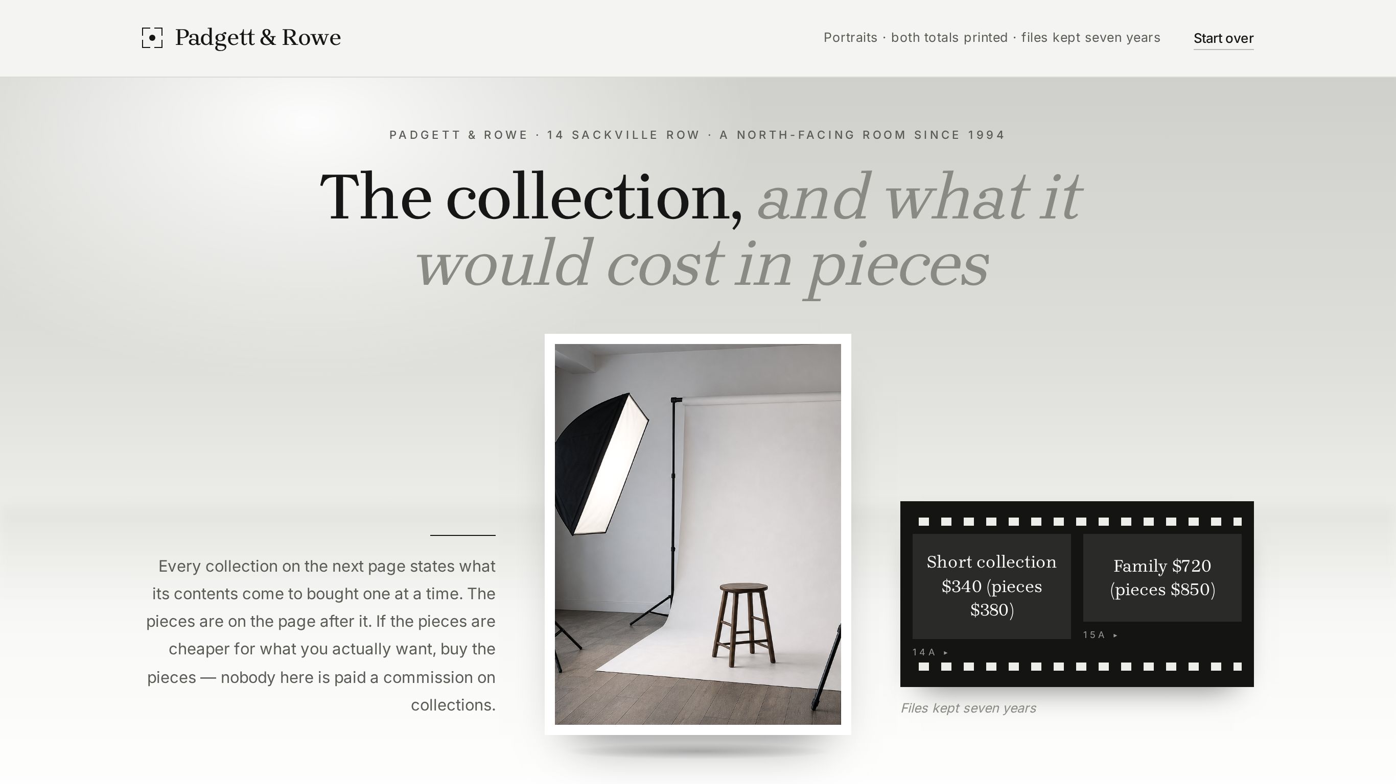 Portrait photography booking form template preview