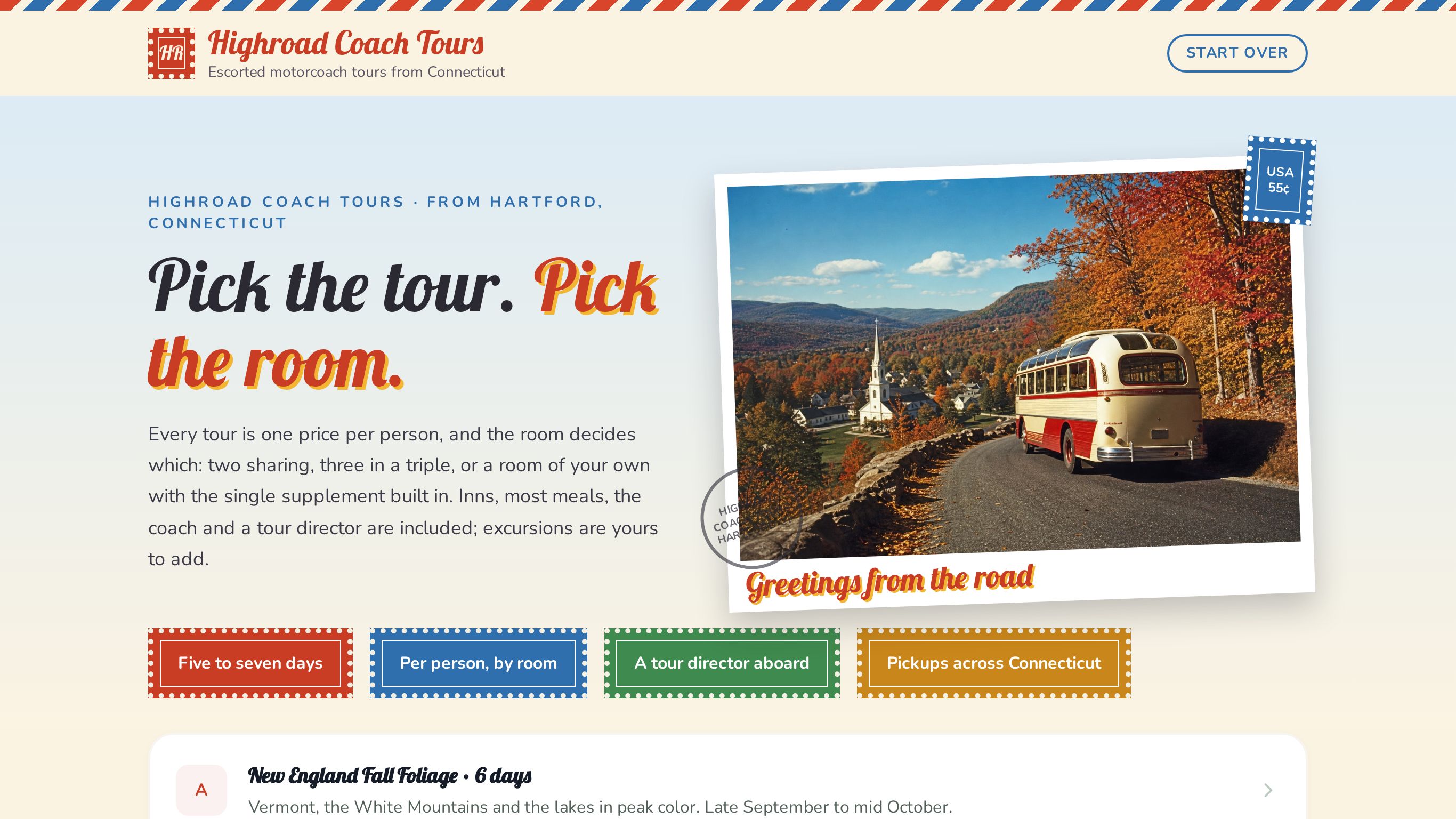 Motorcoach tour booking form template preview