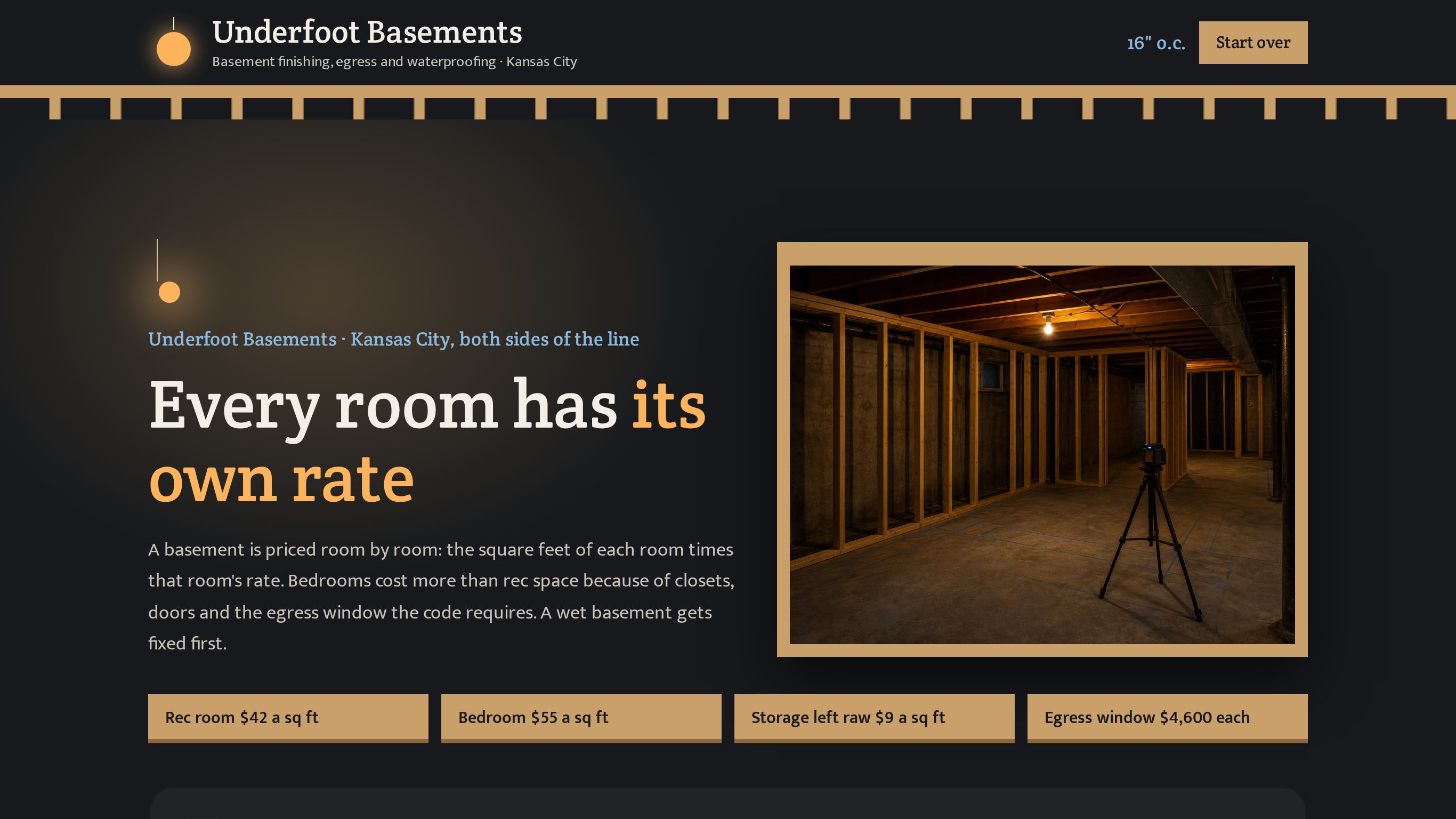 Basement renovation estimate template preview