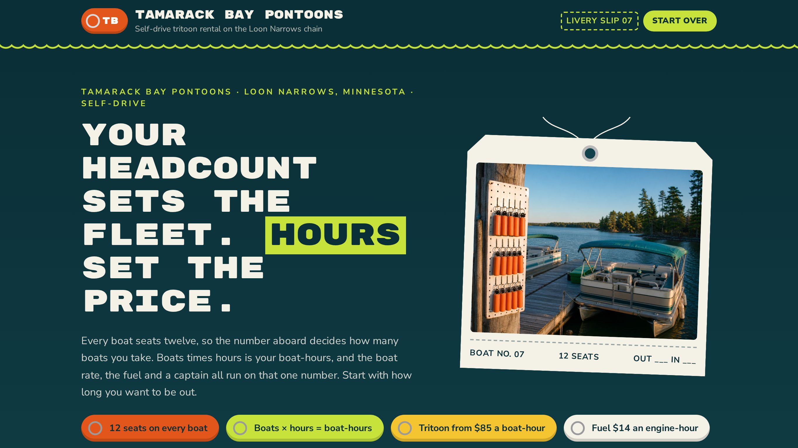 Pontoon boat rental booking form template preview