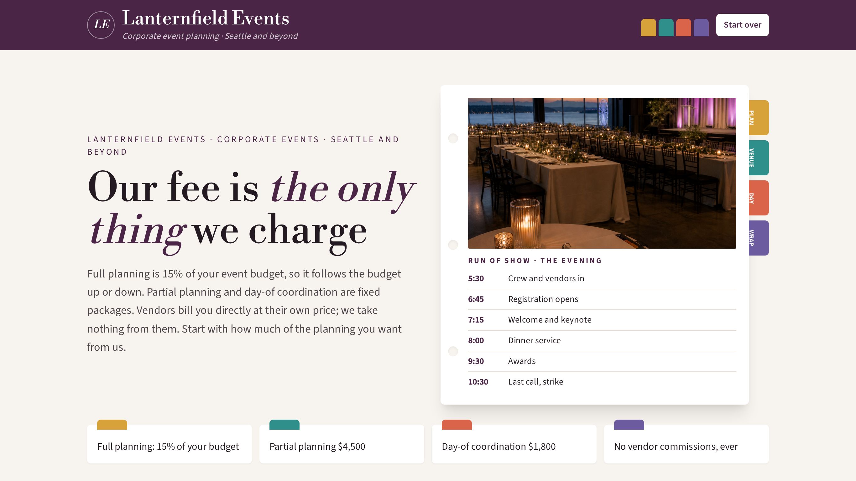 Event planning proposal request template preview